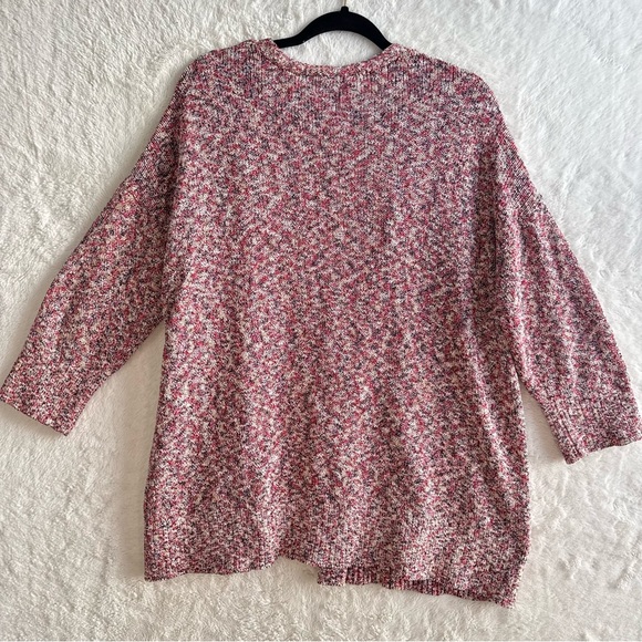 J. Jill Cardigan Women's XL Red Cotton Blend Knit Open Grandmacore Casual Boho - Picture 6 of 8